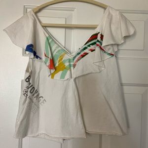 V-neck tee with flouncy neckline. Purchased from anthropology.